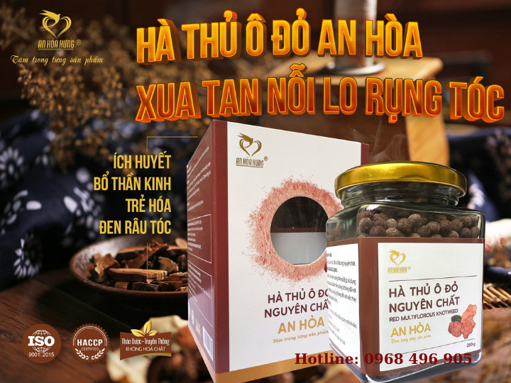 Hà Thủ Ô Đỏ An Hòa - Xóa tan nỗi lo rụng tóc, tăng cường khí huyết, bồi bổ gan thận